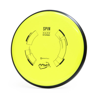 MVP NEUTRON SPIN Putter & Approach - top view of yellow disc